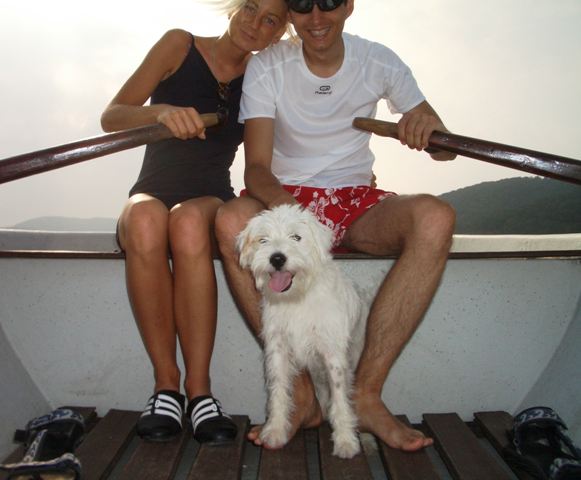 Astrid, Lea and me rowing on the Eder lake (© 2007 by Jolle)